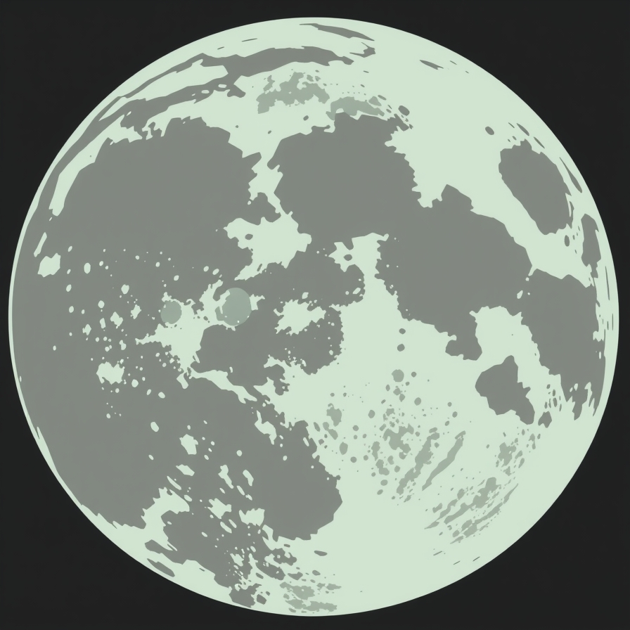 The cratered surface of the Moon in orange and black